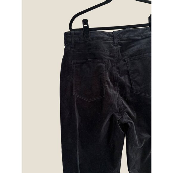 Talbots Velvet Velveteen High Rise Straight Leg Curvy Stretch Black Pant Size 10 - Picture 7 of 10